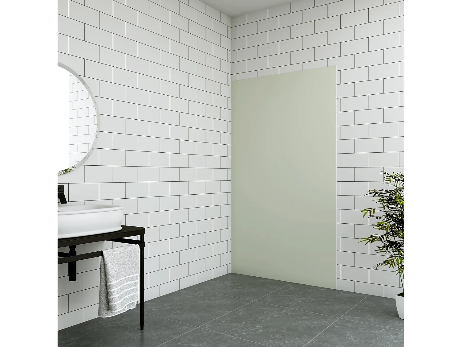 Aica B:90xH:210cm ivoorwitte aluminium composiet platen , 3 mm dik-Set van 1 douchewandpanelen inclusief profielen-Wandpanelen