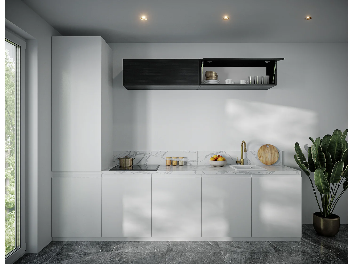 Hangkast - 60 cm - 80 x m - 100 cm - Klapbare wandkast - Voor badkamer, gang of woonkamer