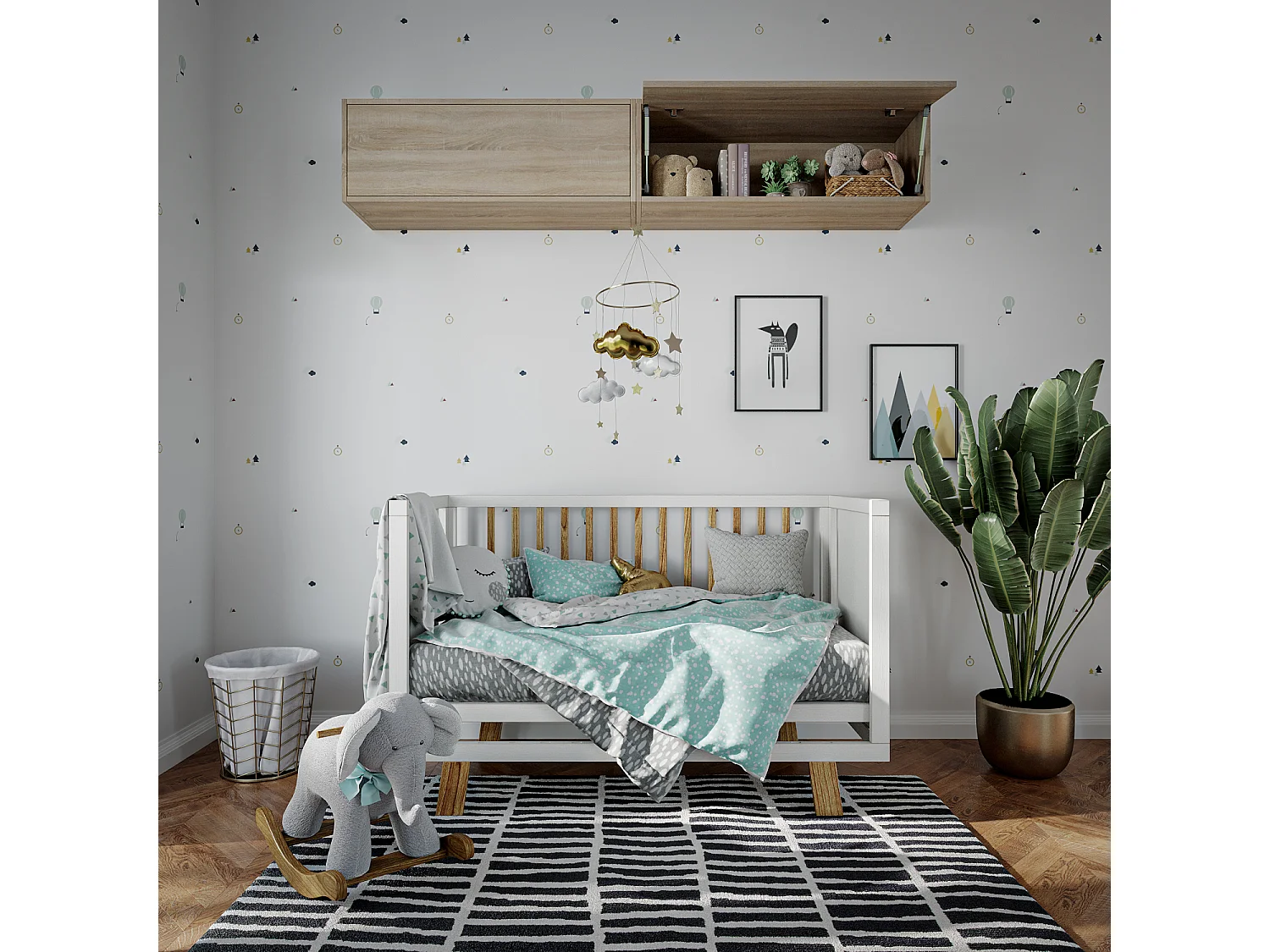 Hängeschrank - 60 cm - 80 x m - 100 cm - Klappbarer Wandschrank - Für Bad, Flur oder Wohnzimmer