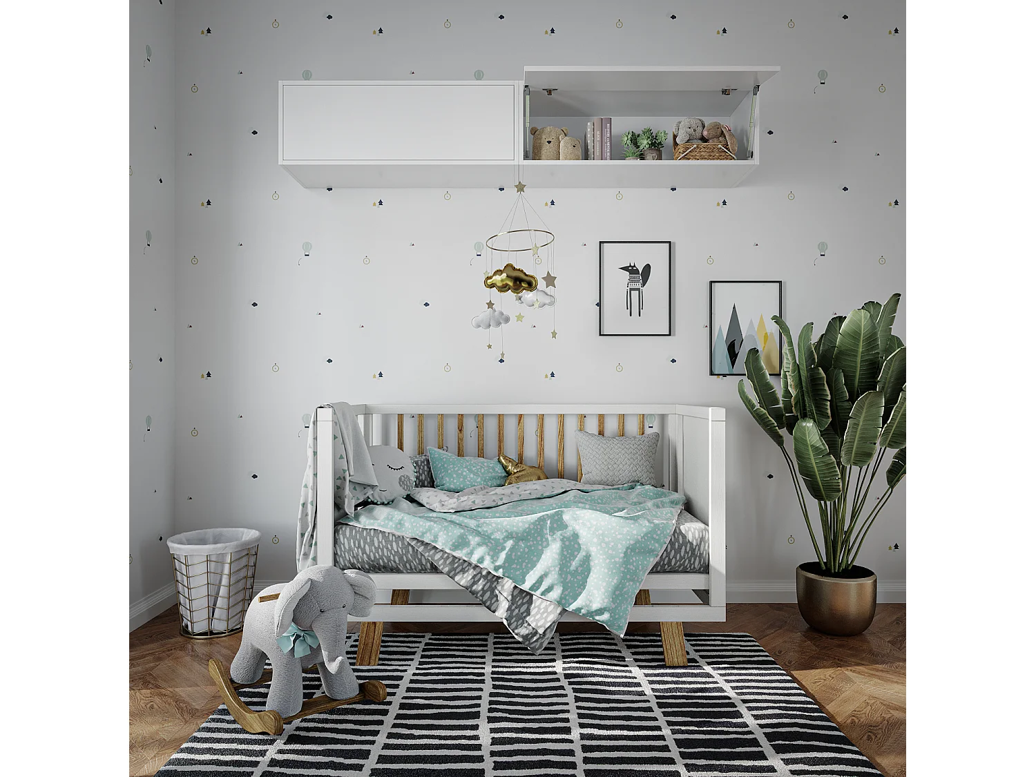 Hängeschrank - 60 cm - 80 x m - 100 cm - Klappbarer Wandschrank - Für Bad, Flur oder Wohnzimmer