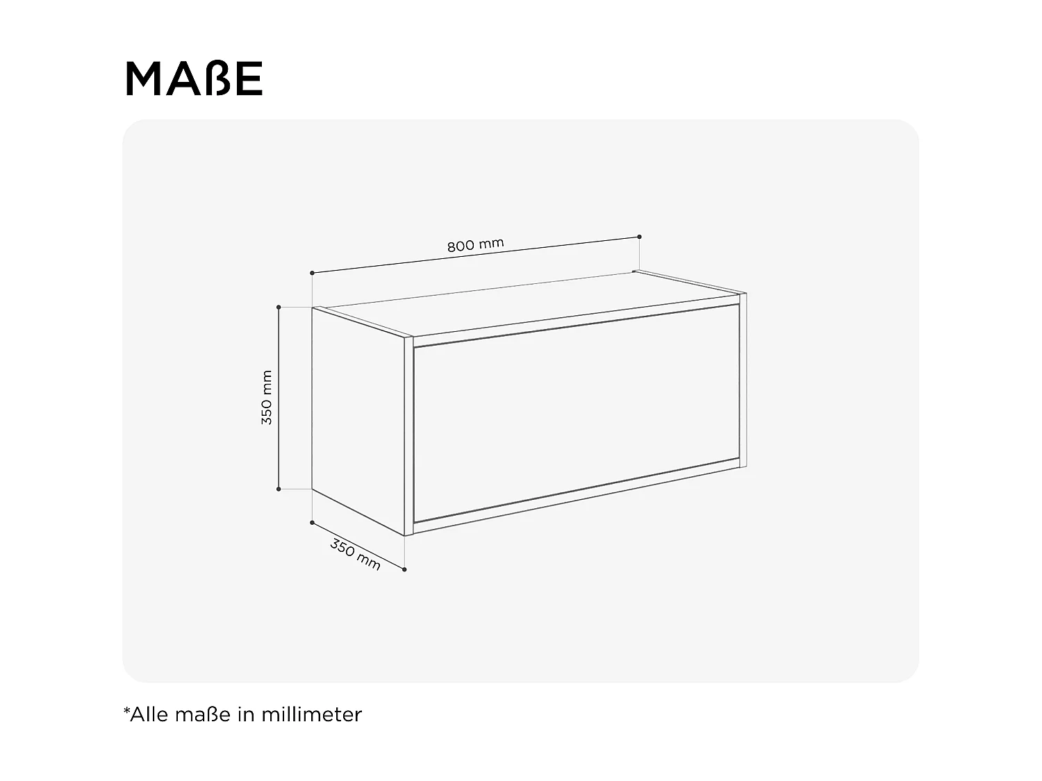 Hängeschrank - 60 cm - 80 x m - 100 cm - Klappbarer Wandschrank - Für Bad, Flur oder Wohnzimmer