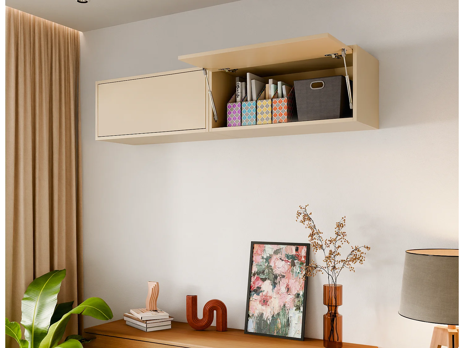 Armoire suspendue - 60 cm - 80 x m - 100 cm - Armoire murale rabattable - Pour salle de bain, couloir, salon