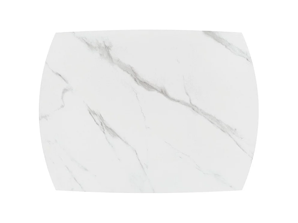 Table en céramique blanche, piètement en métal noir, extensible 120x88-180x88 cm - BONIFACIO