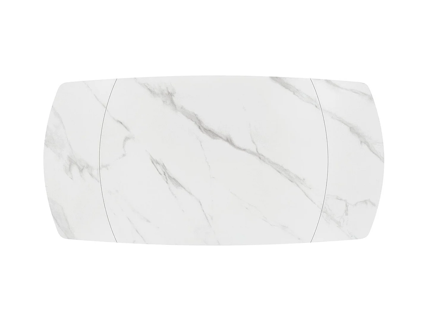 Table en céramique blanche, piètement en métal noir, extensible 120x88-180x88 cm - BONIFACIO