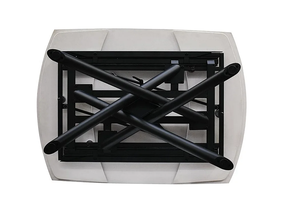 Table en céramique blanche, piètement en métal noir, extensible 120x88-180x88 cm - BONIFACIO
