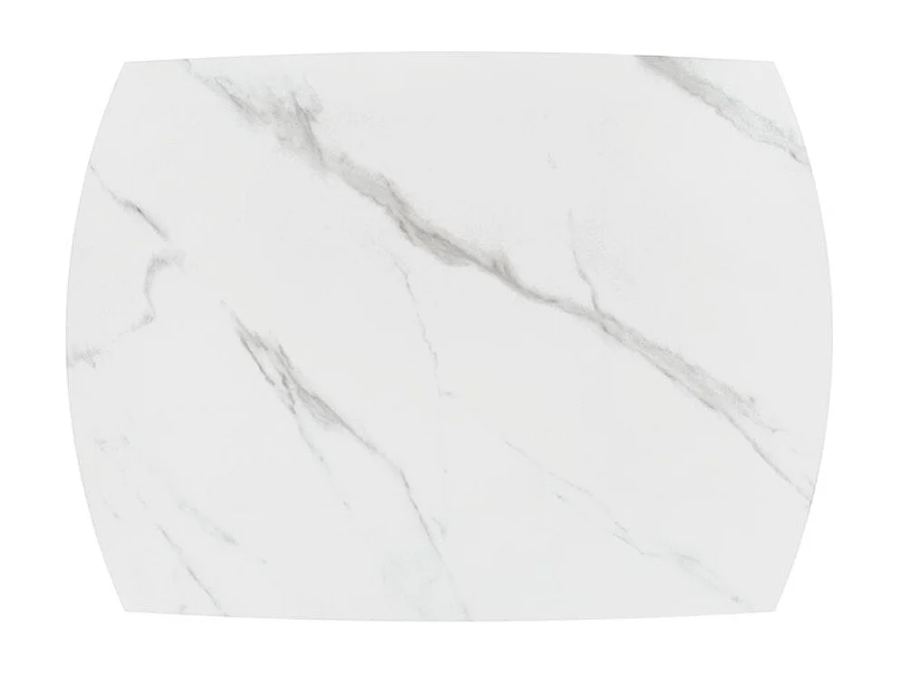 Weißer Keramiktisch, schwarzes Metallgestell, ausziehbar 120x88-180x88 cm – BONIFACIO