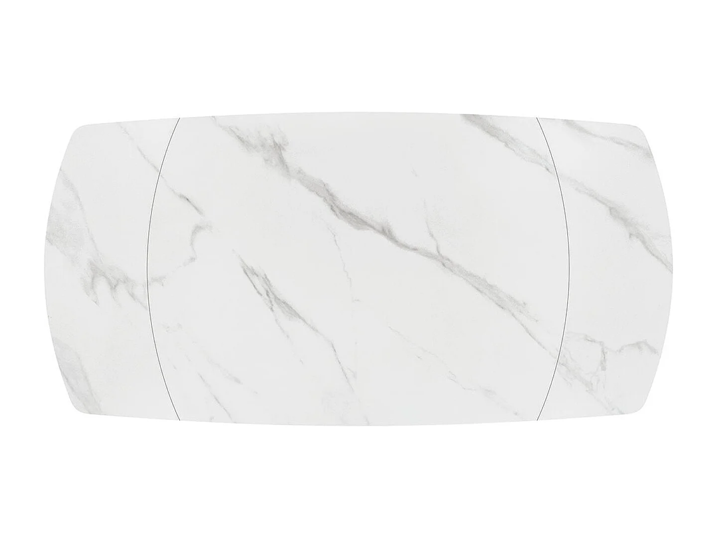 Weißer Keramiktisch, schwarzes Metallgestell, ausziehbar 120x88-180x88 cm – BONIFACIO