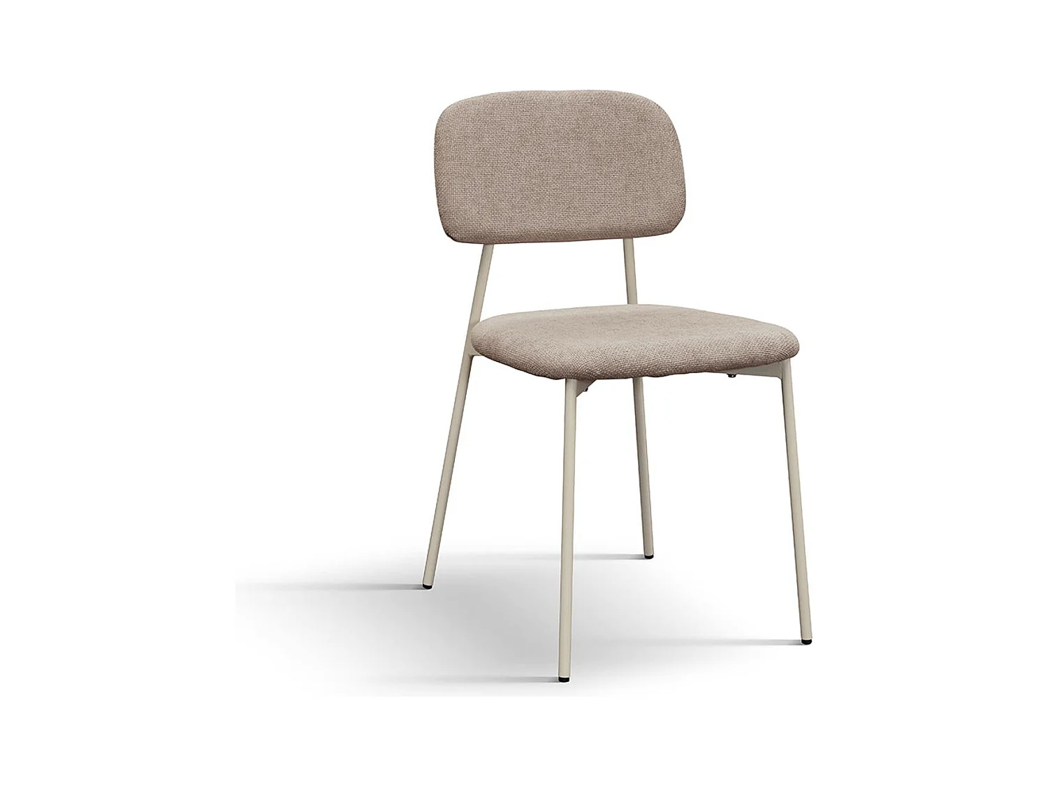 Ensemble de 4 chaises en tissu beige et pieds en métal beige - BERLIN