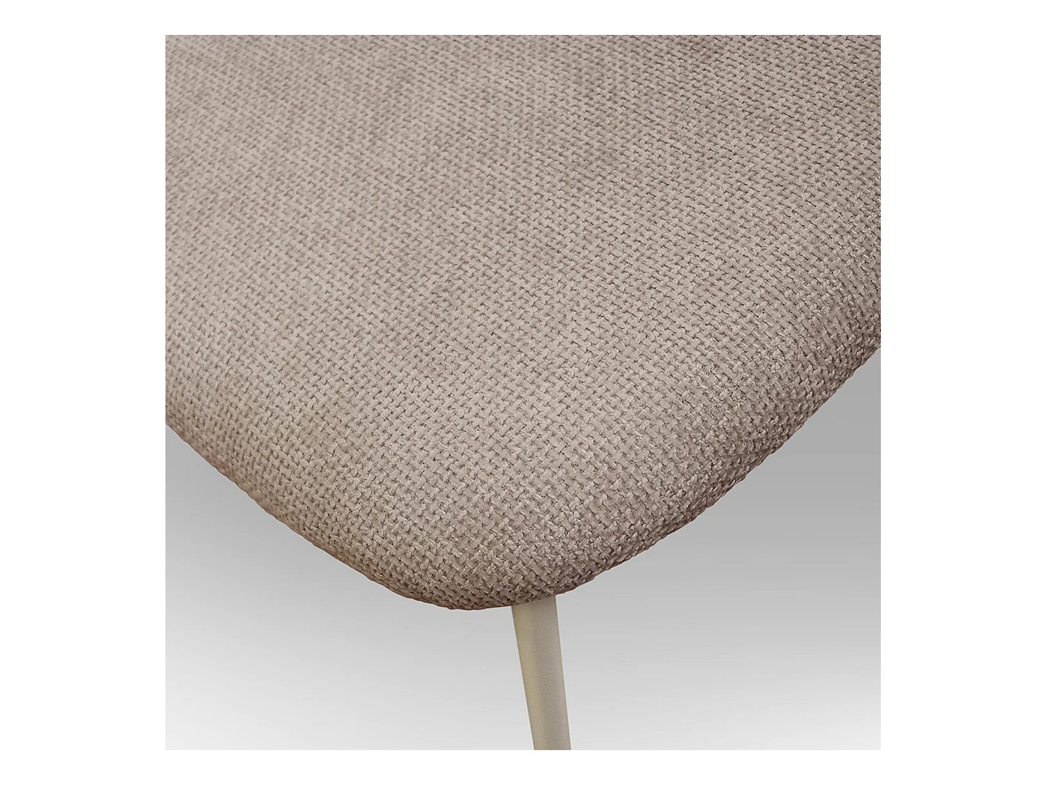 Ensemble de 4 chaises en tissu beige et pieds en métal beige - BERLIN