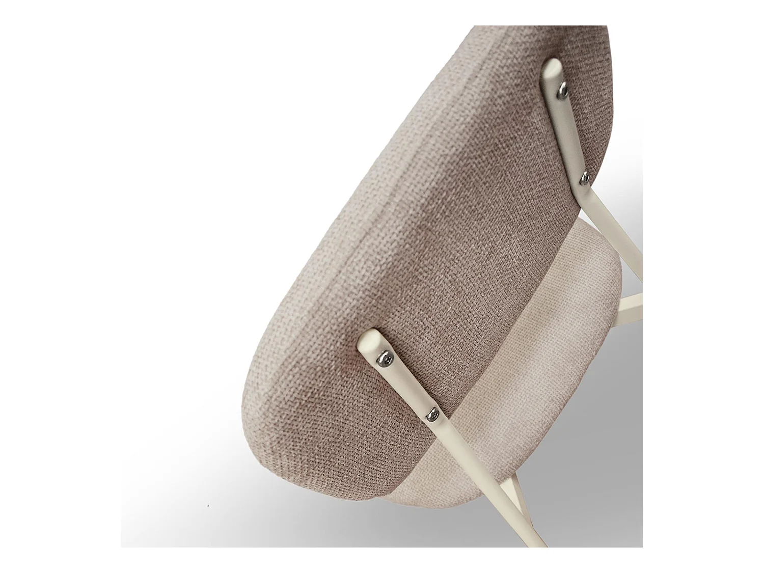 Ensemble de 4 chaises en tissu beige et pieds en métal beige - BERLIN