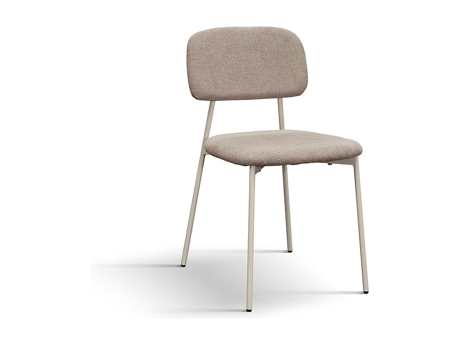 Ensemble de 4 chaises en tissu beige et pieds en métal beige - BERLIN