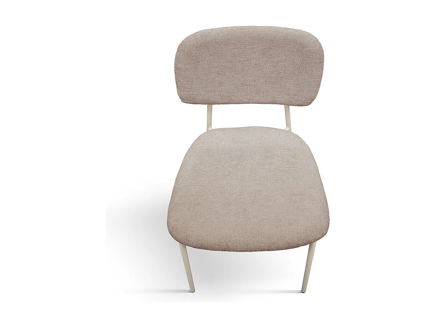 Ensemble de 4 chaises en tissu beige et pieds en métal beige - BERLIN