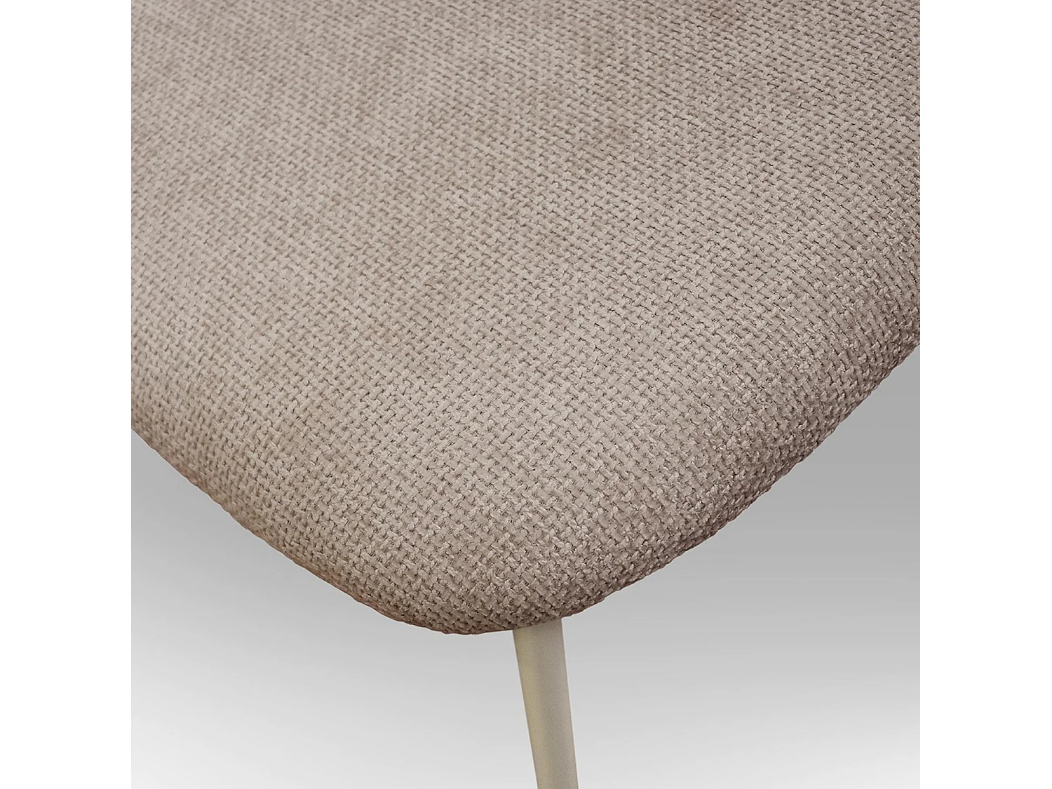 Ensemble de 4 chaises en tissu beige et pieds en métal beige - BERLIN