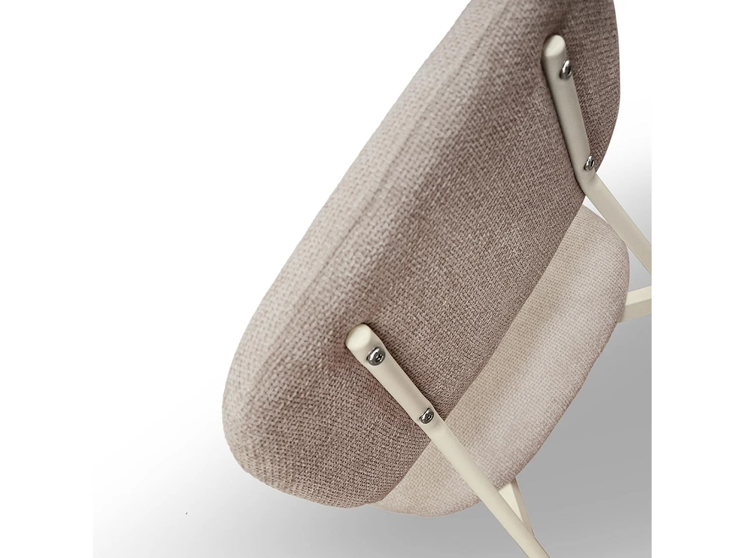 Ensemble de 4 chaises en tissu beige et pieds en métal beige - BERLIN