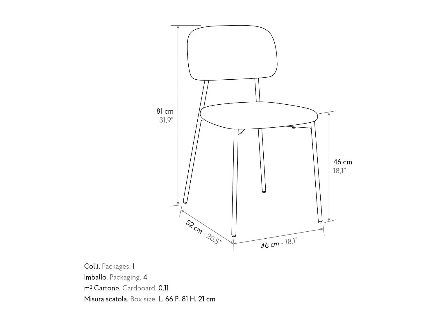 Ensemble de 4 chaises en tissu beige et pieds en métal beige - BERLIN