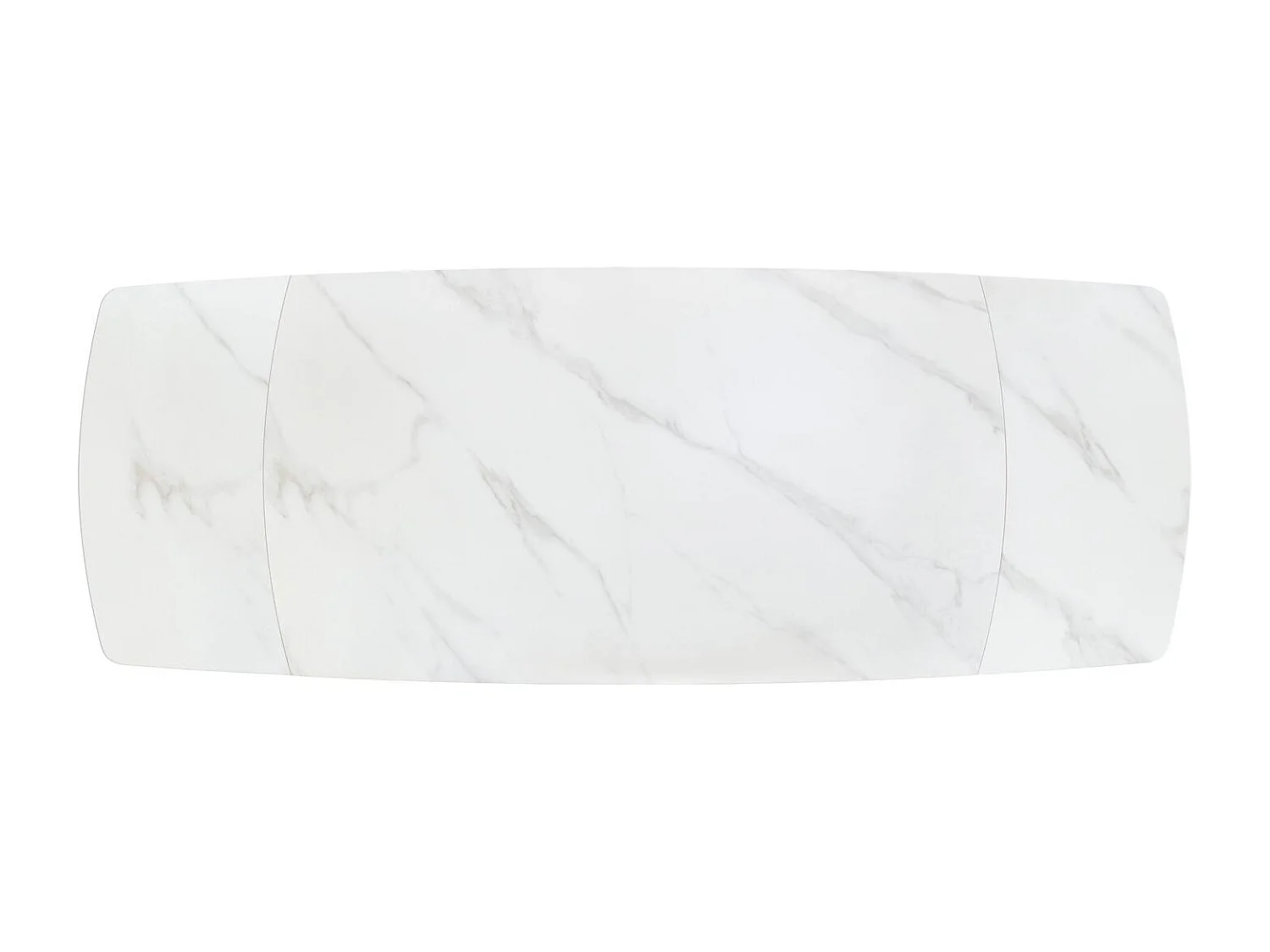 Weißer Keramiktisch, schwarzes Metallgestell, ausziehbar 160x90-240x90 cm – BONIFACIO