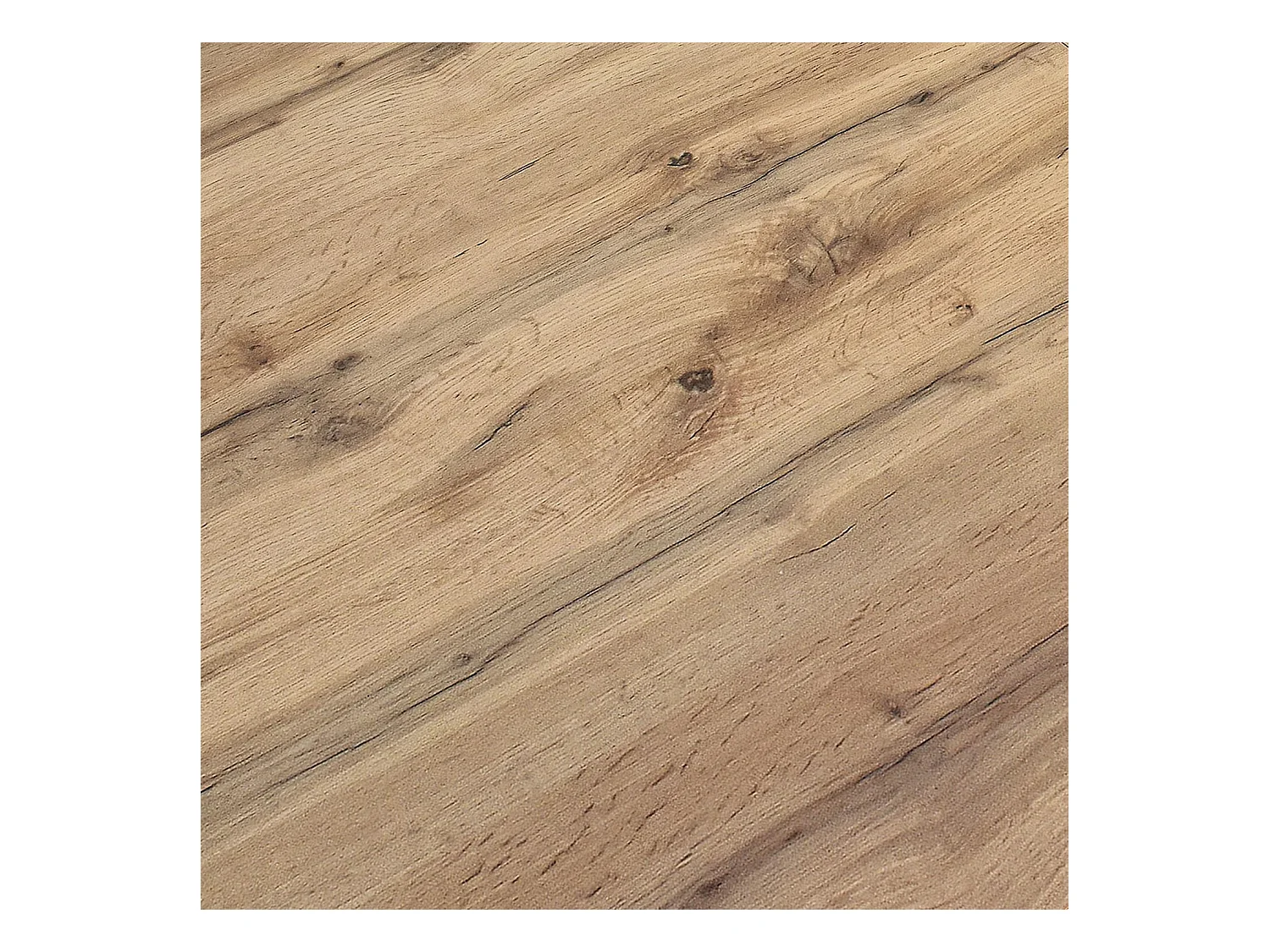 Mesa em madeira, acabamento em carvalho, base em metal pintado de branco, 180×90–260×90 - CARRARA