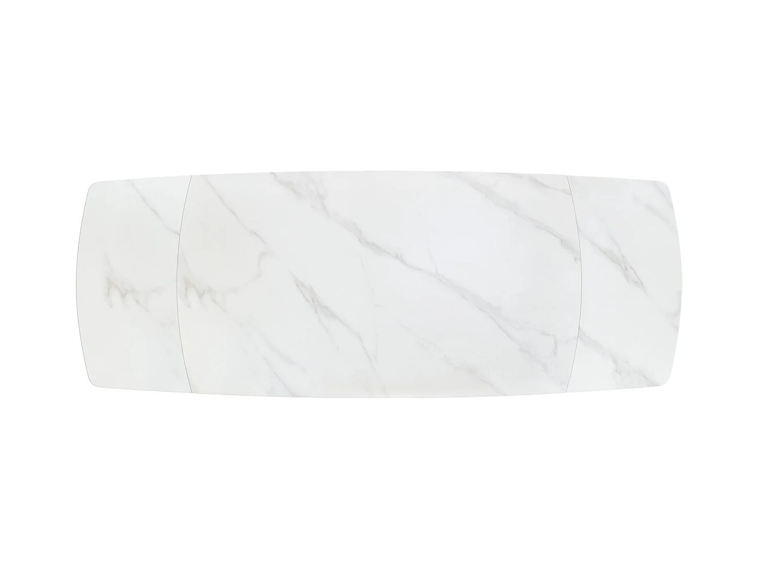 Table en céramique blanche, piètement en métal noir, extensible 140x90-200x90 cm - BONIFACIO