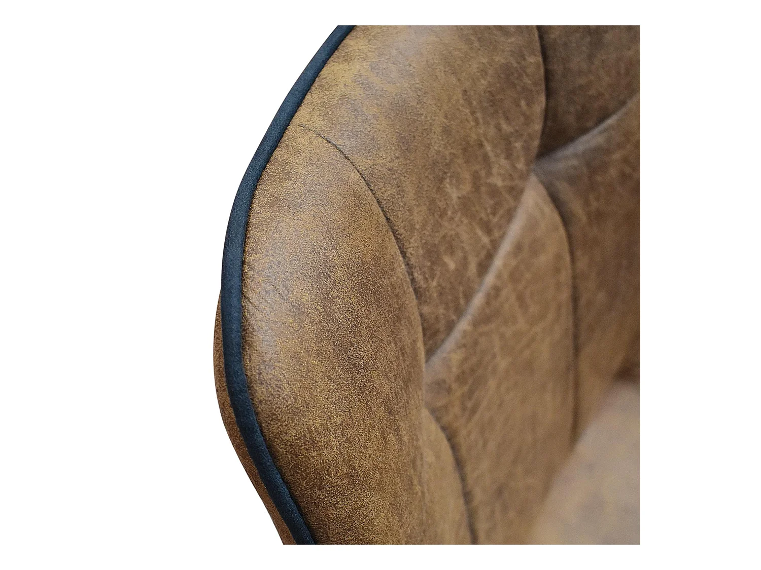 Ensemble de 4 chaises en simili cuir camel et pieds en métal noir - BRUXELLES