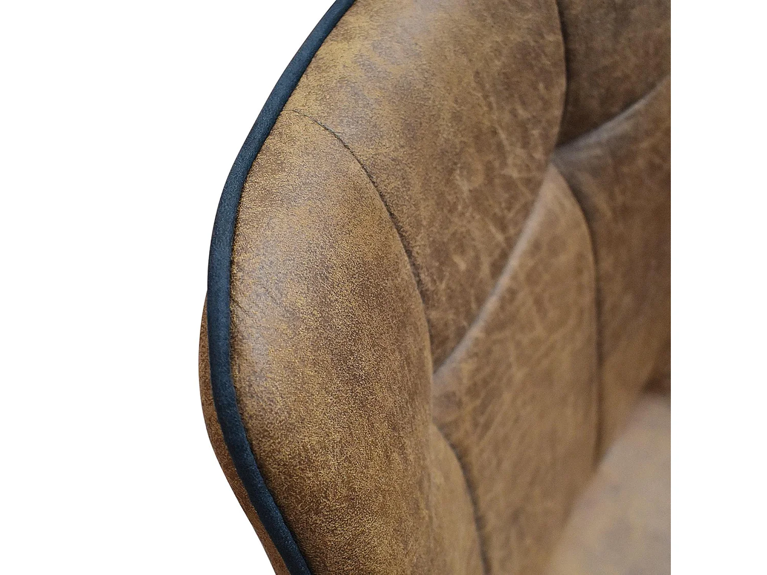 4 Stühle aus kamelfarbenem Kunstleder mit schwarzen Metallbeinen - BRUXELLES