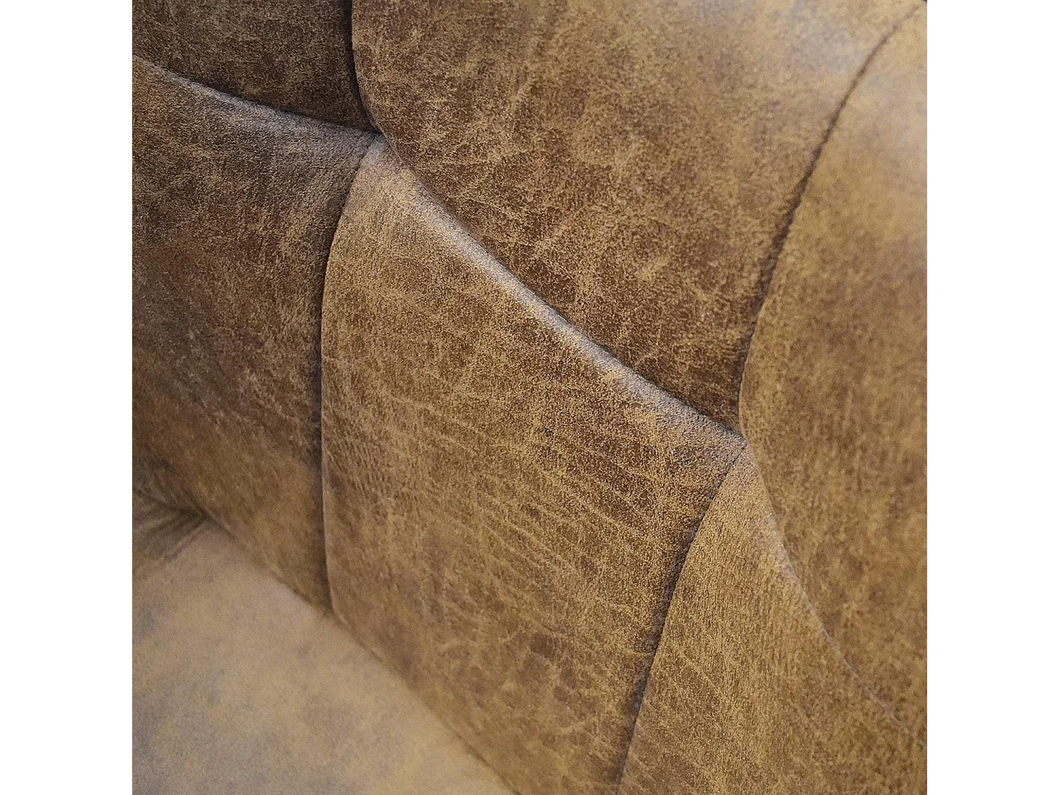 4 Stühle aus kamelfarbenem Kunstleder mit schwarzen Metallbeinen - BRUXELLES