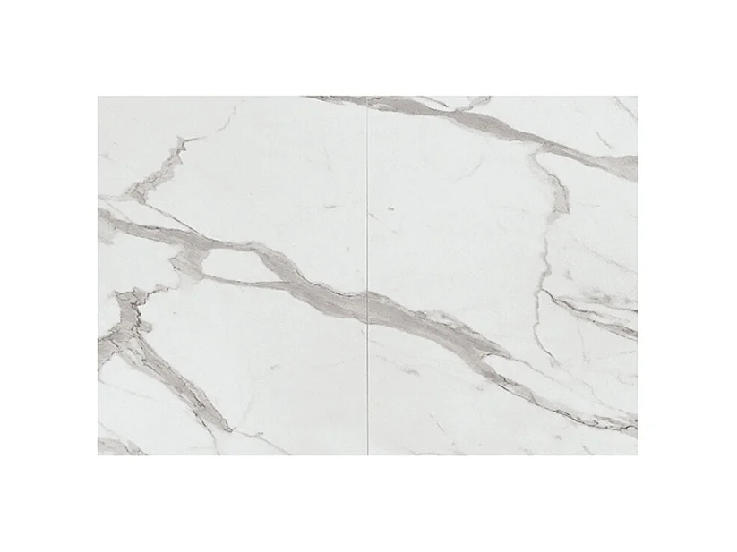 Table basse en bois, finition blanche, base convertible noire, 120x80-220x80 - CAMOGLI