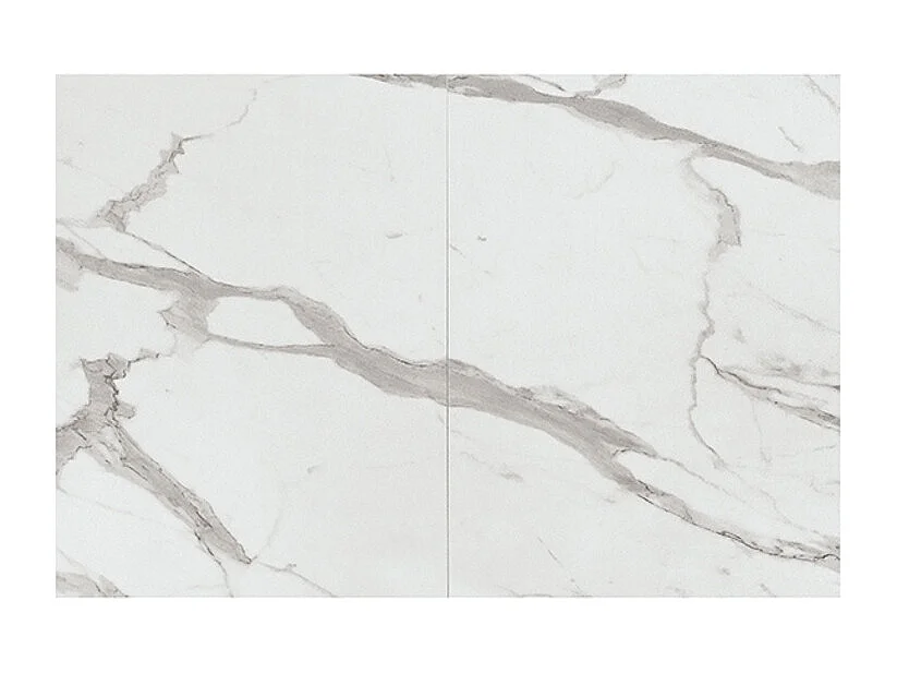 Table basse en bois, finition blanche, base convertible noire, 120x80-220x80 - CAMOGLI