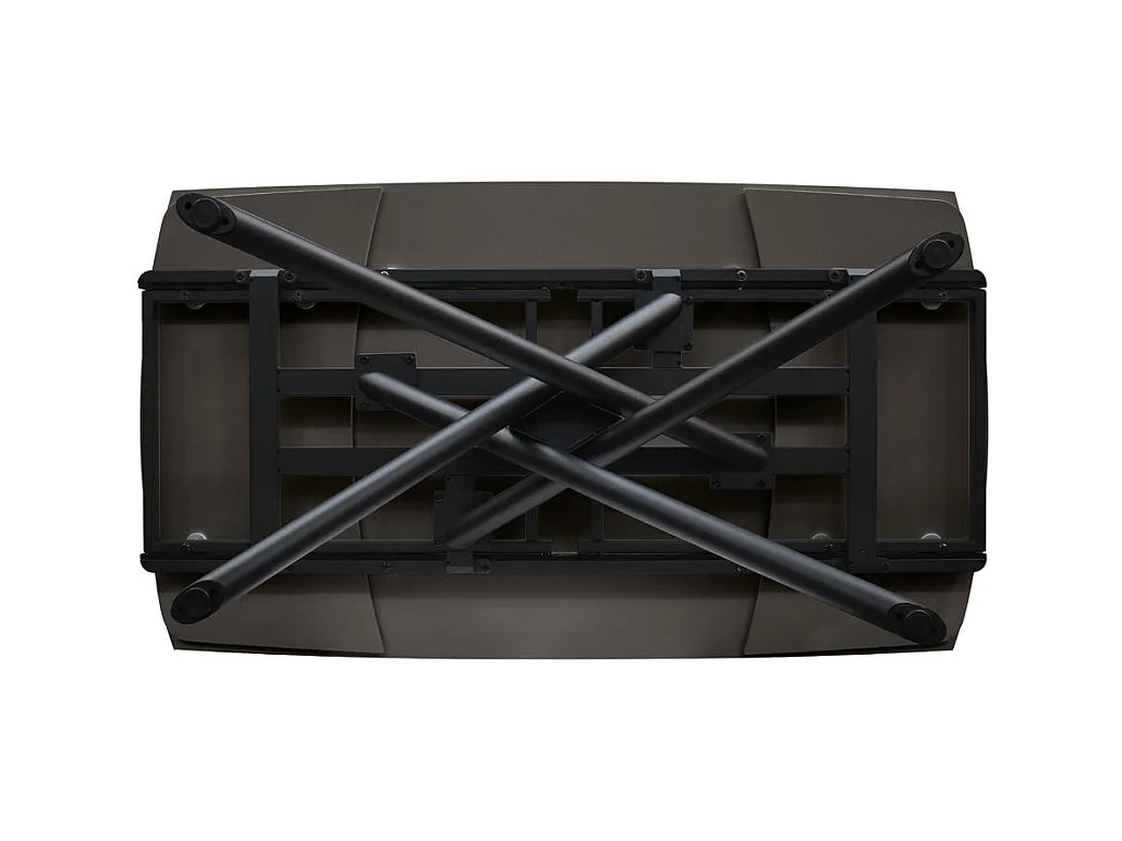 Mesa de cerámica negra, base de metal negro, extensible 160x90 - 240x90 cm - BONIFACIO