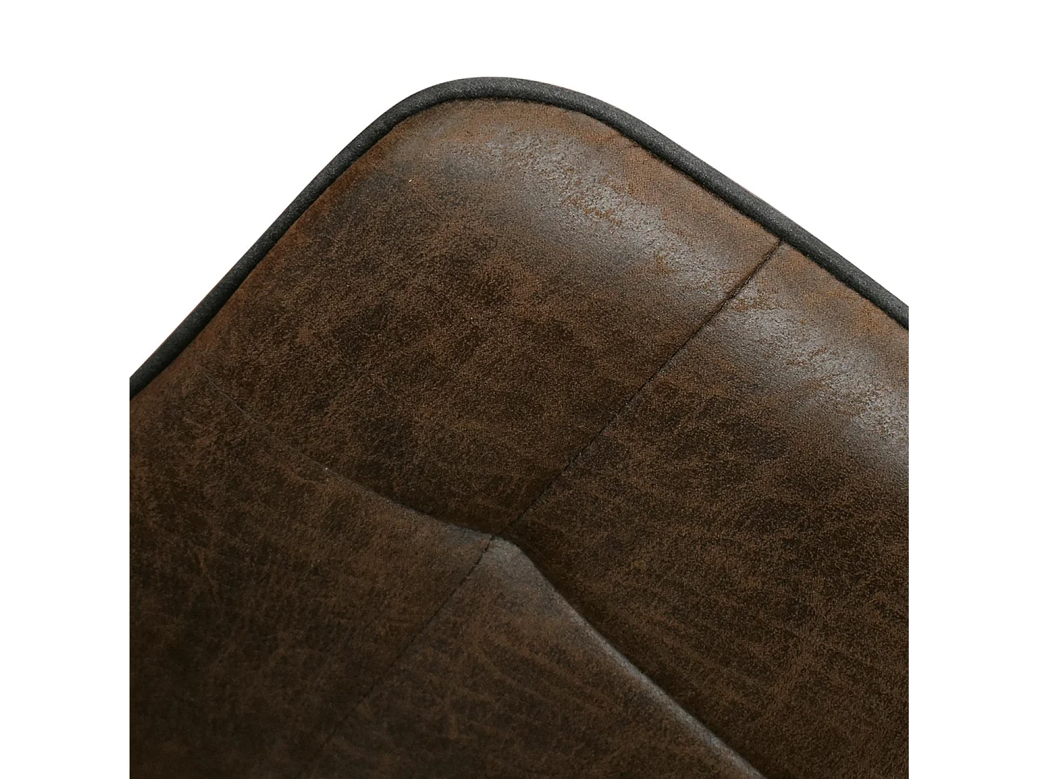 Lot de 2 chaises en simili cuir marron et pieds en métal noir, avec accoudoirs - PARIGI