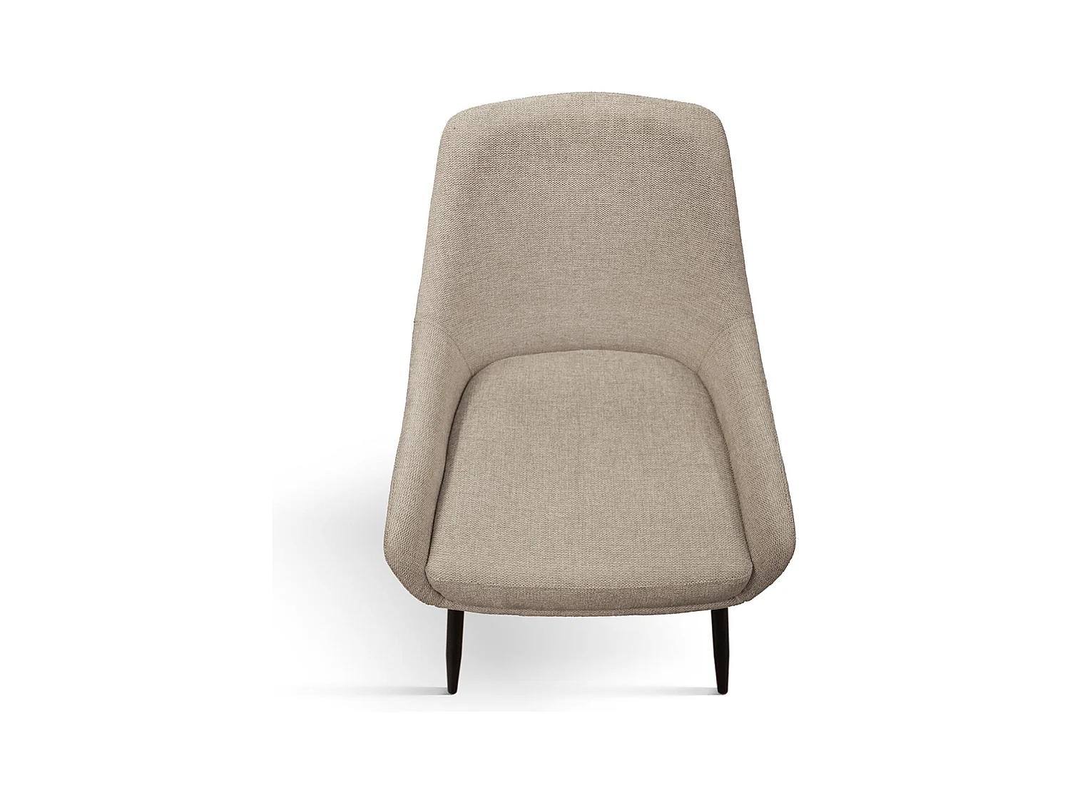 Ensemble de 4 chaises en tissu beige et pieds en métal noir mat, avec accoudoirs - TALLINN