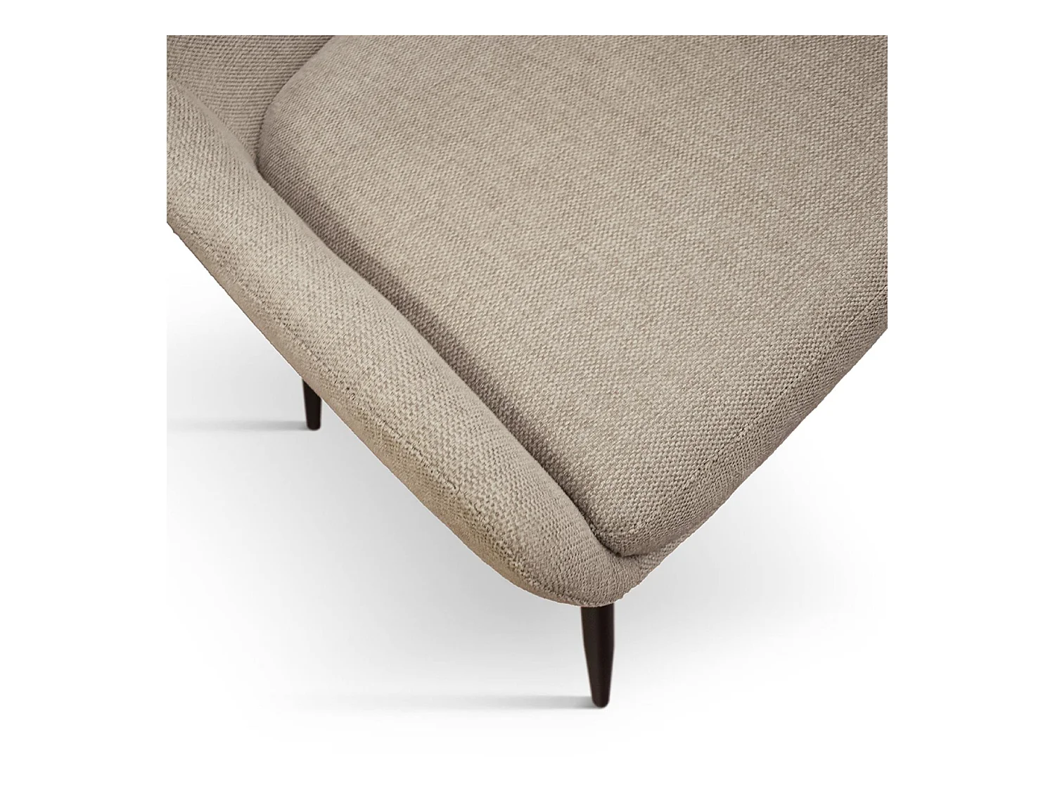 Ensemble de 4 chaises en tissu beige et pieds en métal noir mat, avec accoudoirs - TALLINN