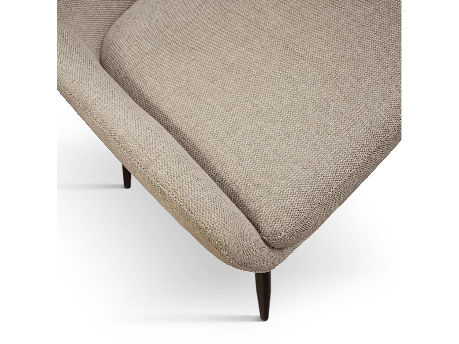 Ensemble de 4 chaises en tissu beige et pieds en métal noir mat, avec accoudoirs - TALLINN