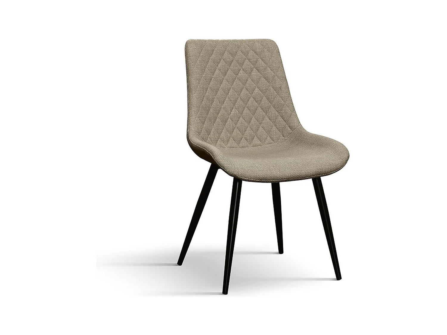 Ensemble de 4 chaises en tissu beige et pieds en métal noir - VIENNE