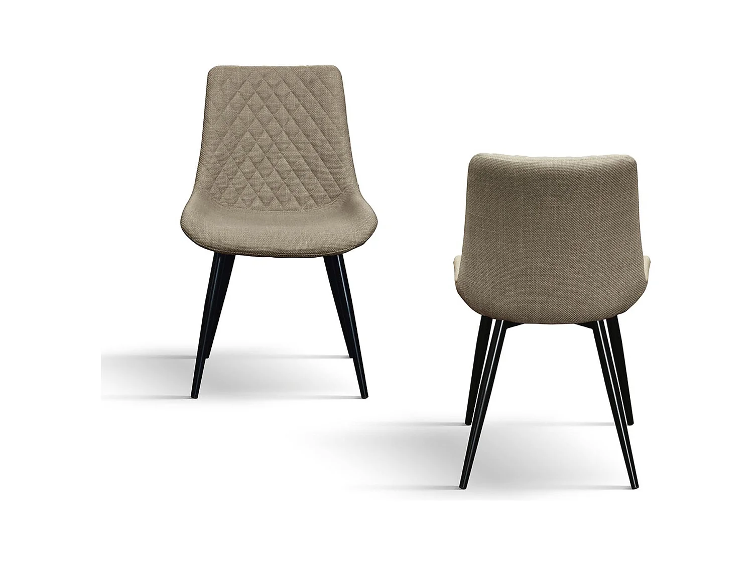 Ensemble de 4 chaises en tissu beige et pieds en métal noir - VIENNE