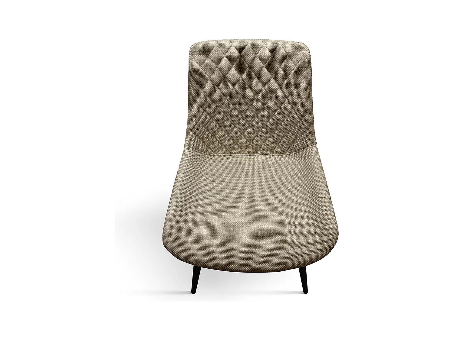 Ensemble de 4 chaises en tissu beige et pieds en métal noir - VIENNE