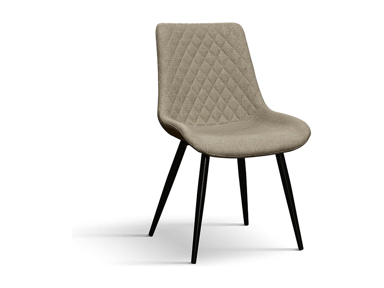 Ensemble de 4 chaises en tissu beige et pieds en métal noir - VIENNE