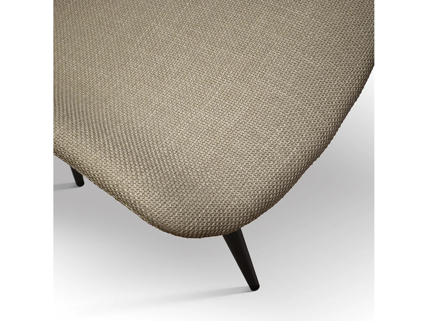 Ensemble de 4 chaises en tissu beige et pieds en métal noir - VIENNE