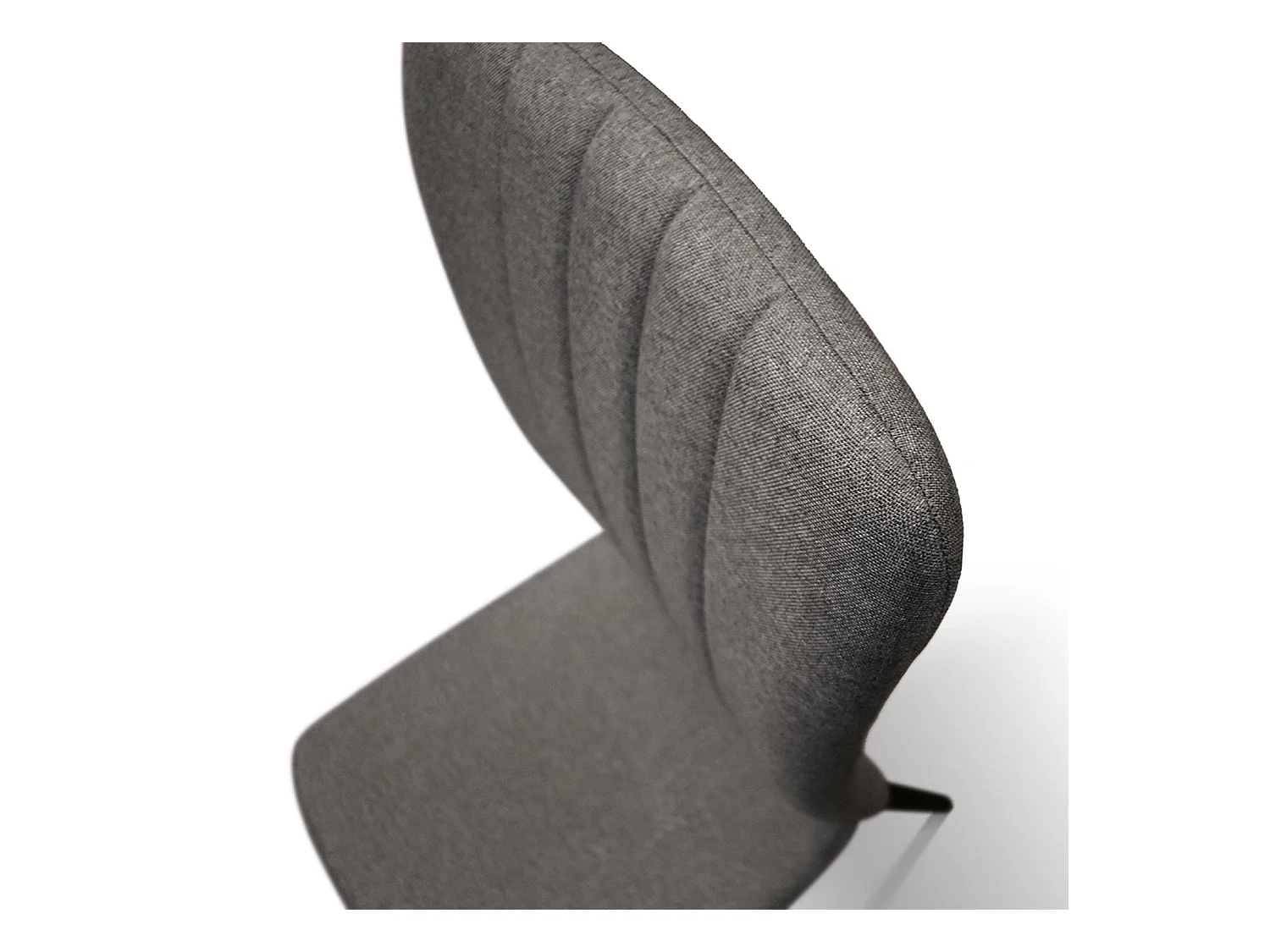 Ensemble de 6 chaises en tissu gris et pieds en métal noir - AMSTERDAM