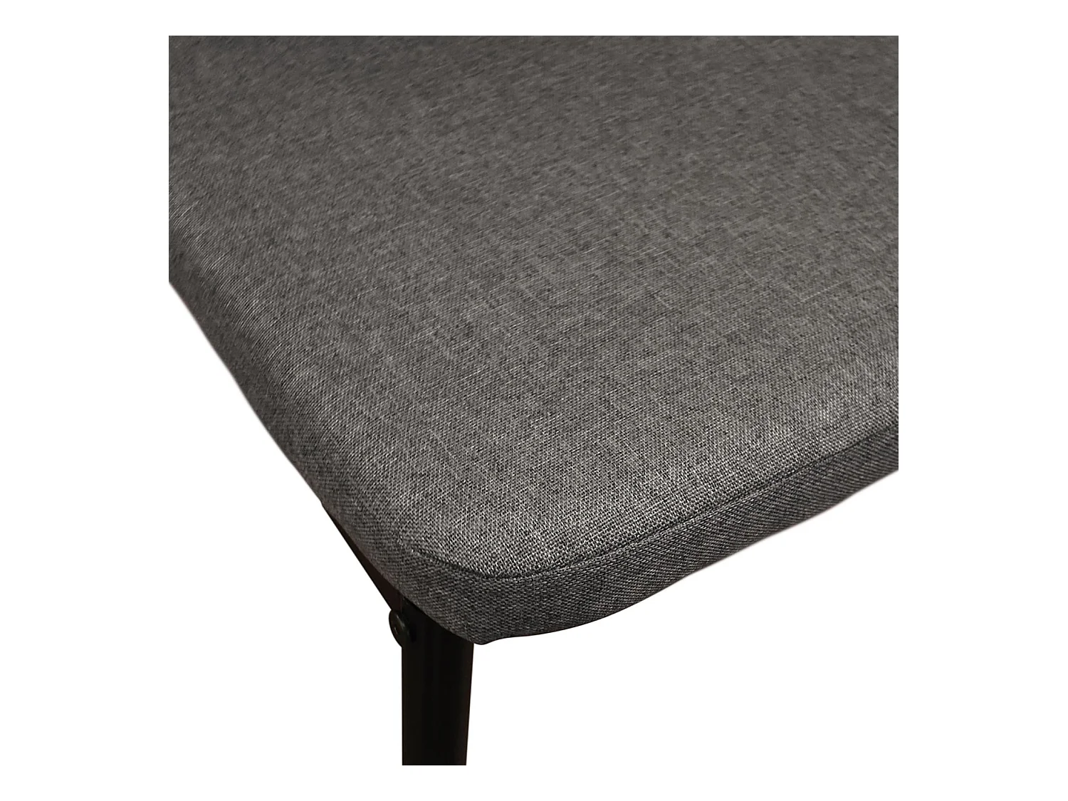 Ensemble de 6 chaises en tissu gris et pieds en métal noir - AMSTERDAM