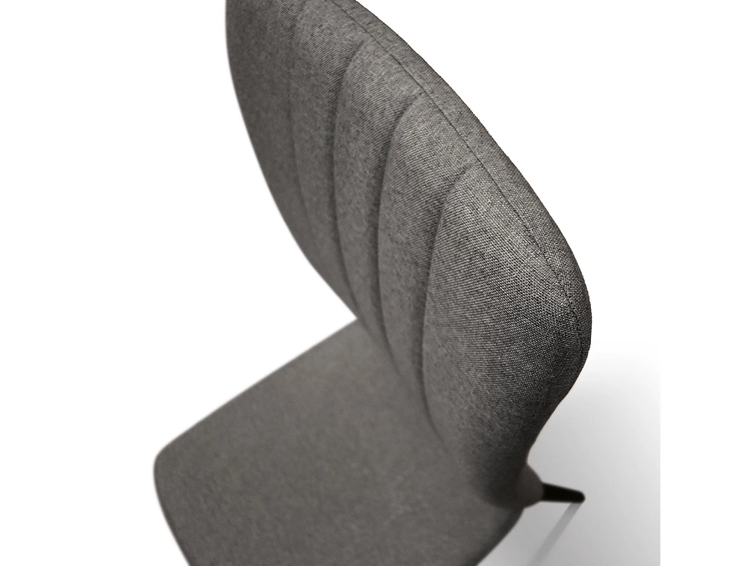 Ensemble de 6 chaises en tissu gris et pieds en métal noir - AMSTERDAM