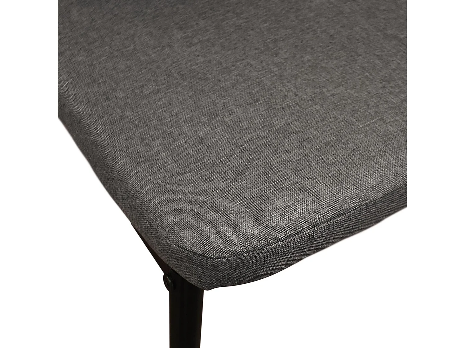 Ensemble de 6 chaises en tissu gris et pieds en métal noir - AMSTERDAM