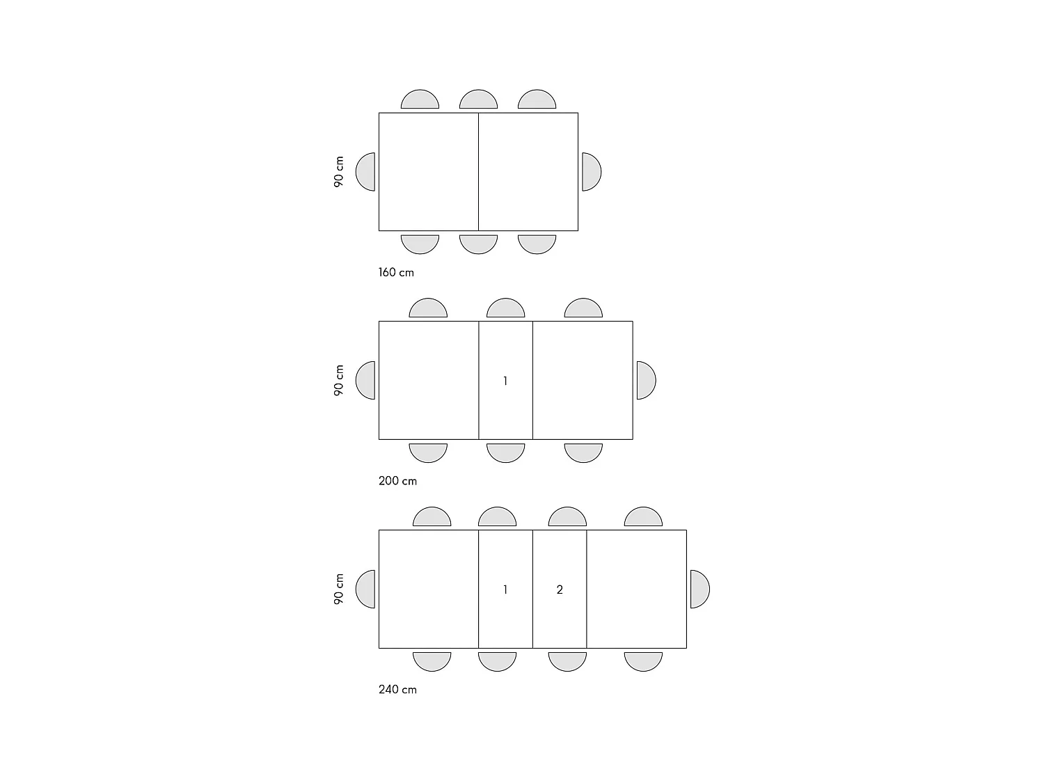 Table en bois, finition blanche, base blanche, extensible 140x90-220x90 - FORTE DEI MARMI
