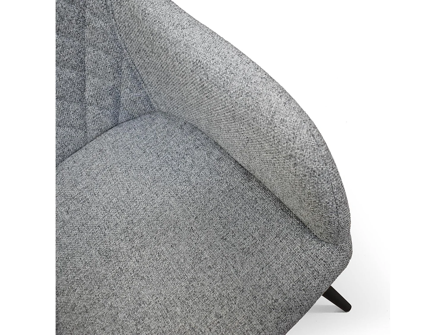 Ensemble de 2 chaises en tissu gris et pieds en métal noir, avec accoudoirs - LISBONA