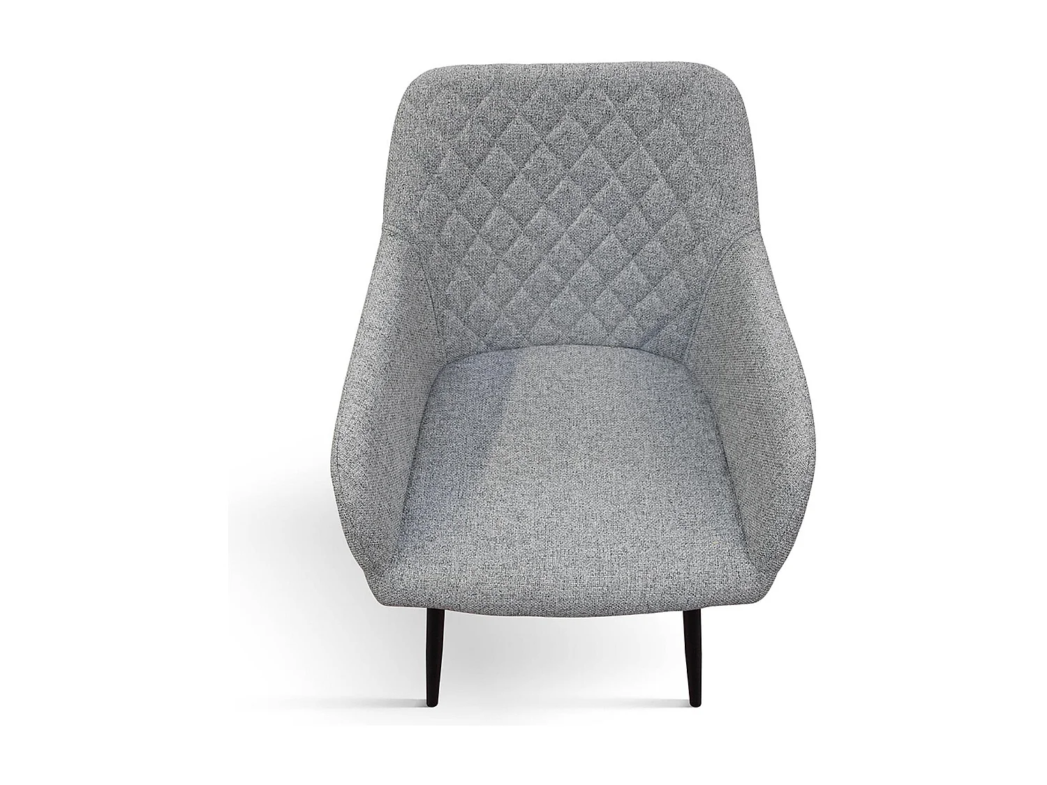 Ensemble de 2 chaises en tissu gris et pieds en métal noir, avec accoudoirs - LISBONA