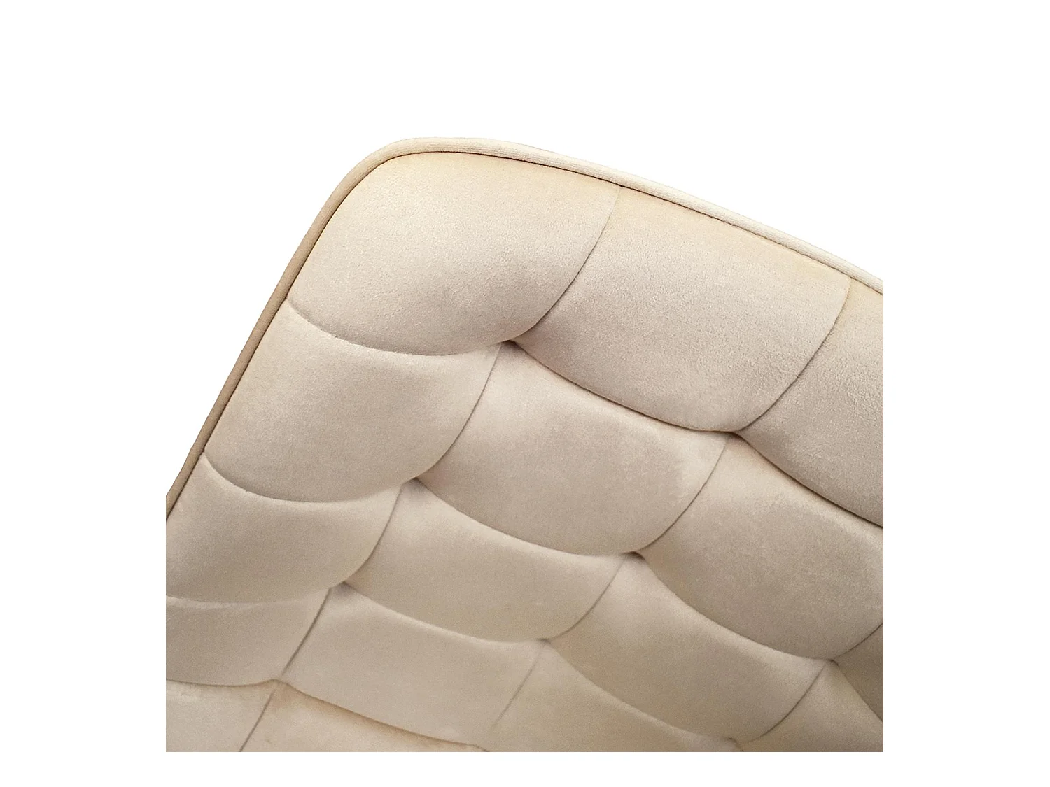 Ensemble de 4 chaises recouvertes de velours beige et pieds en métal noir - BARCELONA