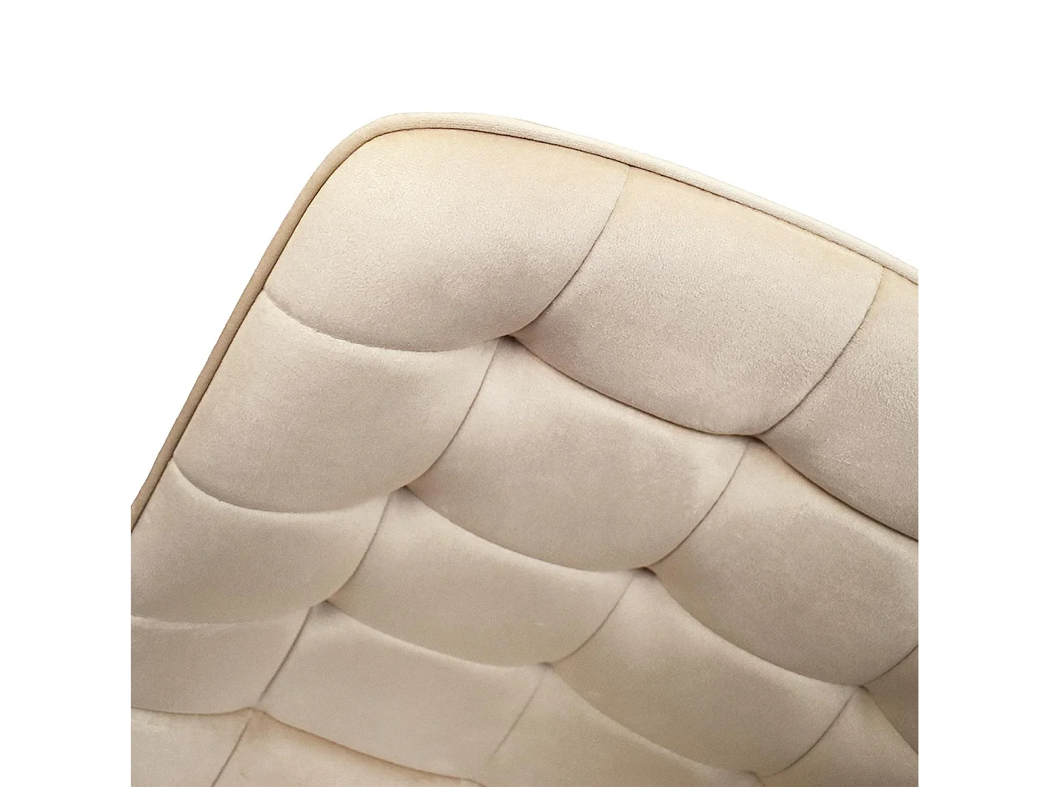 Lot de 4 chaises en tissu effet velours beige et pieds en métal noir - BARCELLONA