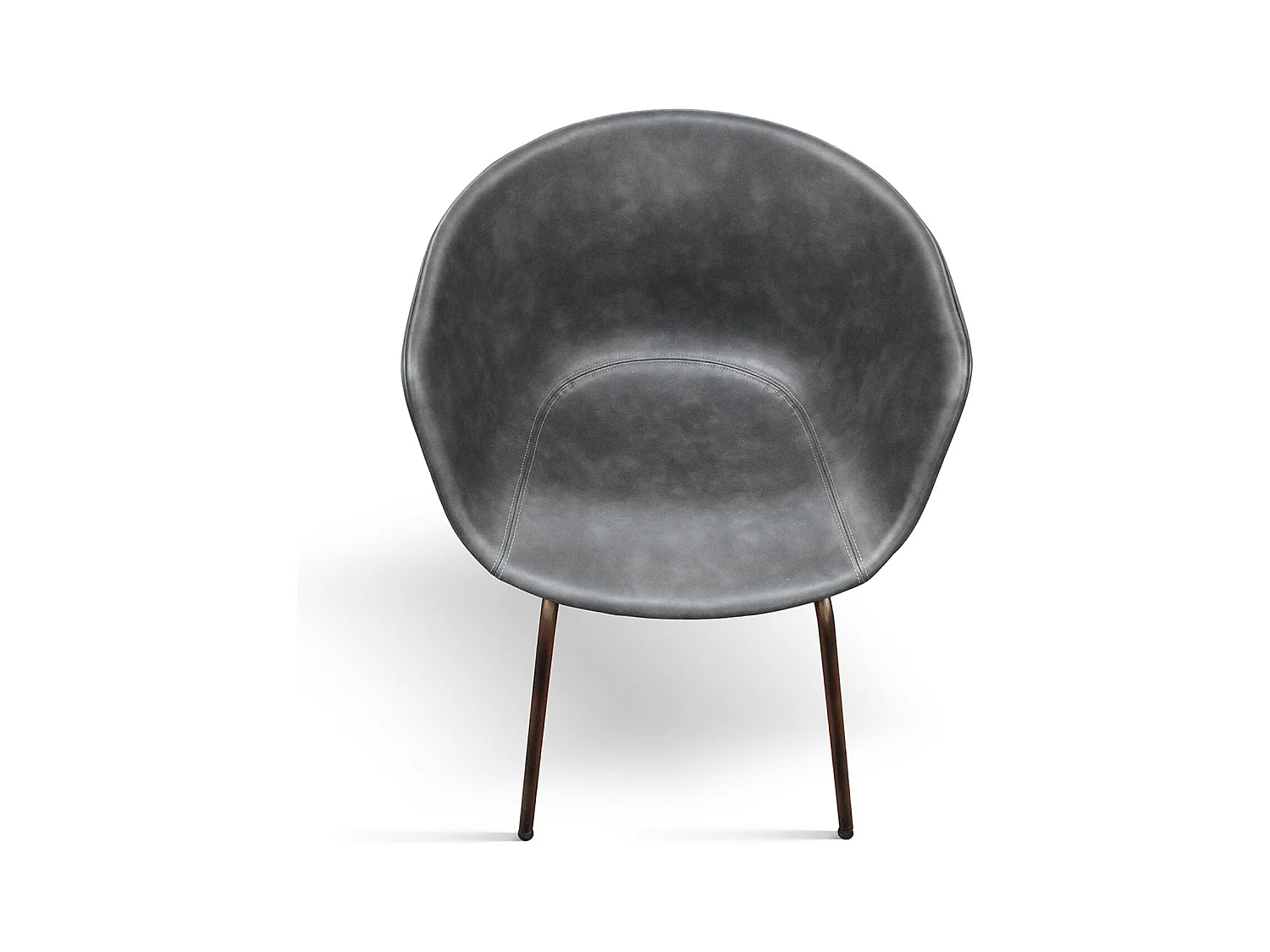 Ensemble de 4 chaises recouvertes de cuir anthracite et pieds en métal noir - COPENAGHEN