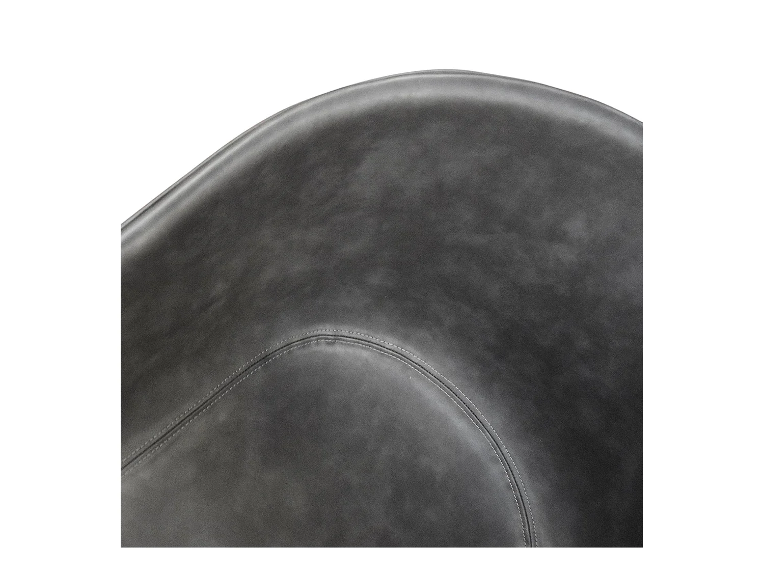 Ensemble de 4 chaises recouvertes de cuir anthracite et pieds en métal noir - COPENAGHEN