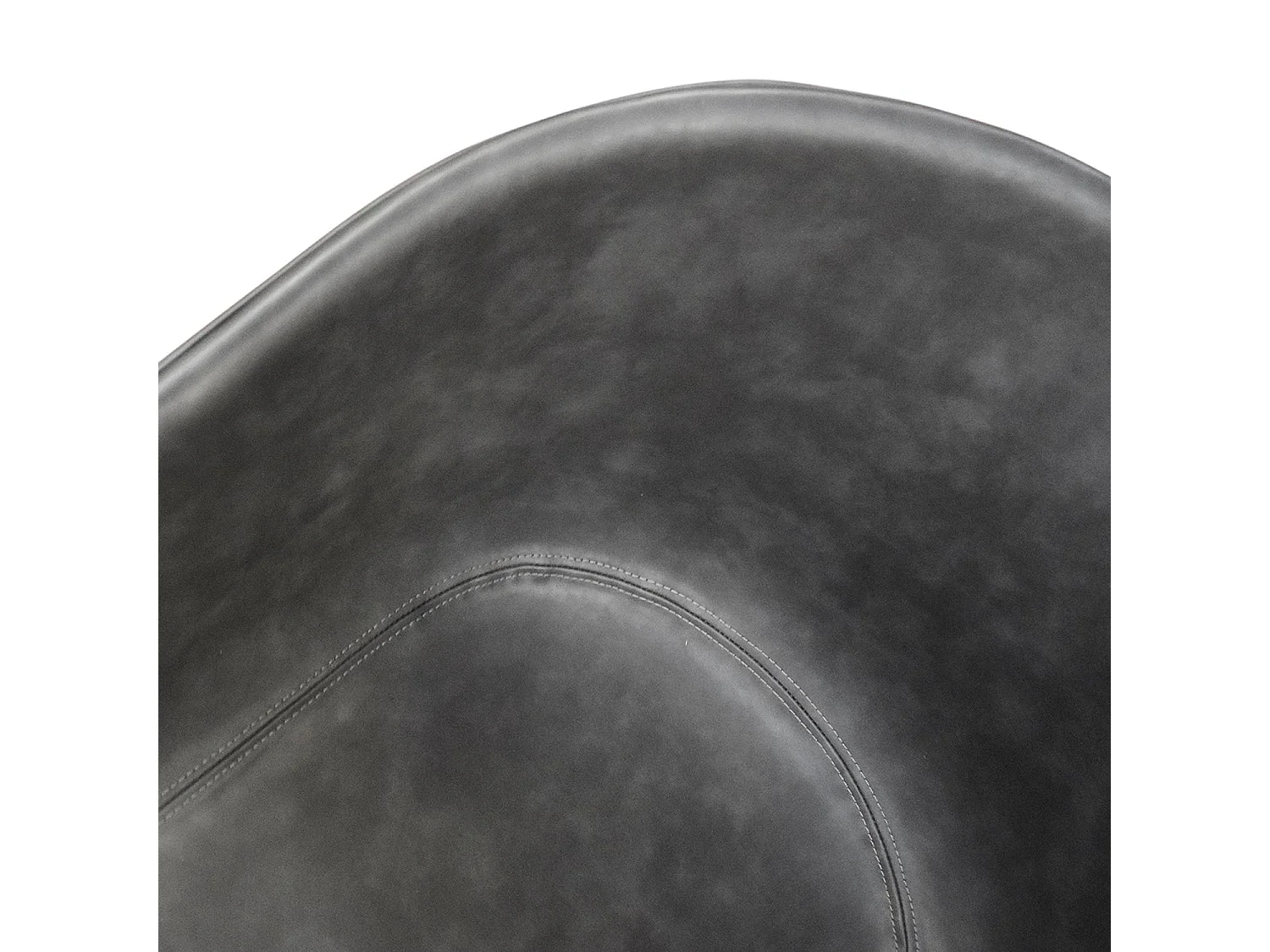 Set van 4 stoelen bekleed met antracietkleurig kunstleer en zwarte metalen poten - COPENAGHEN