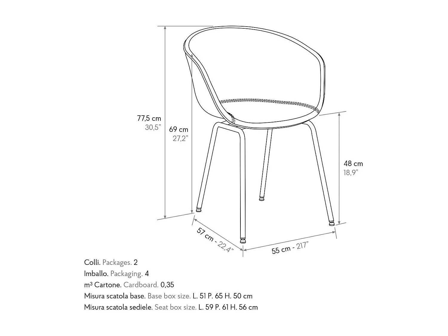 Set van 4 stoelen bekleed met antracietkleurig kunstleer en zwarte metalen poten - COPENAGHEN